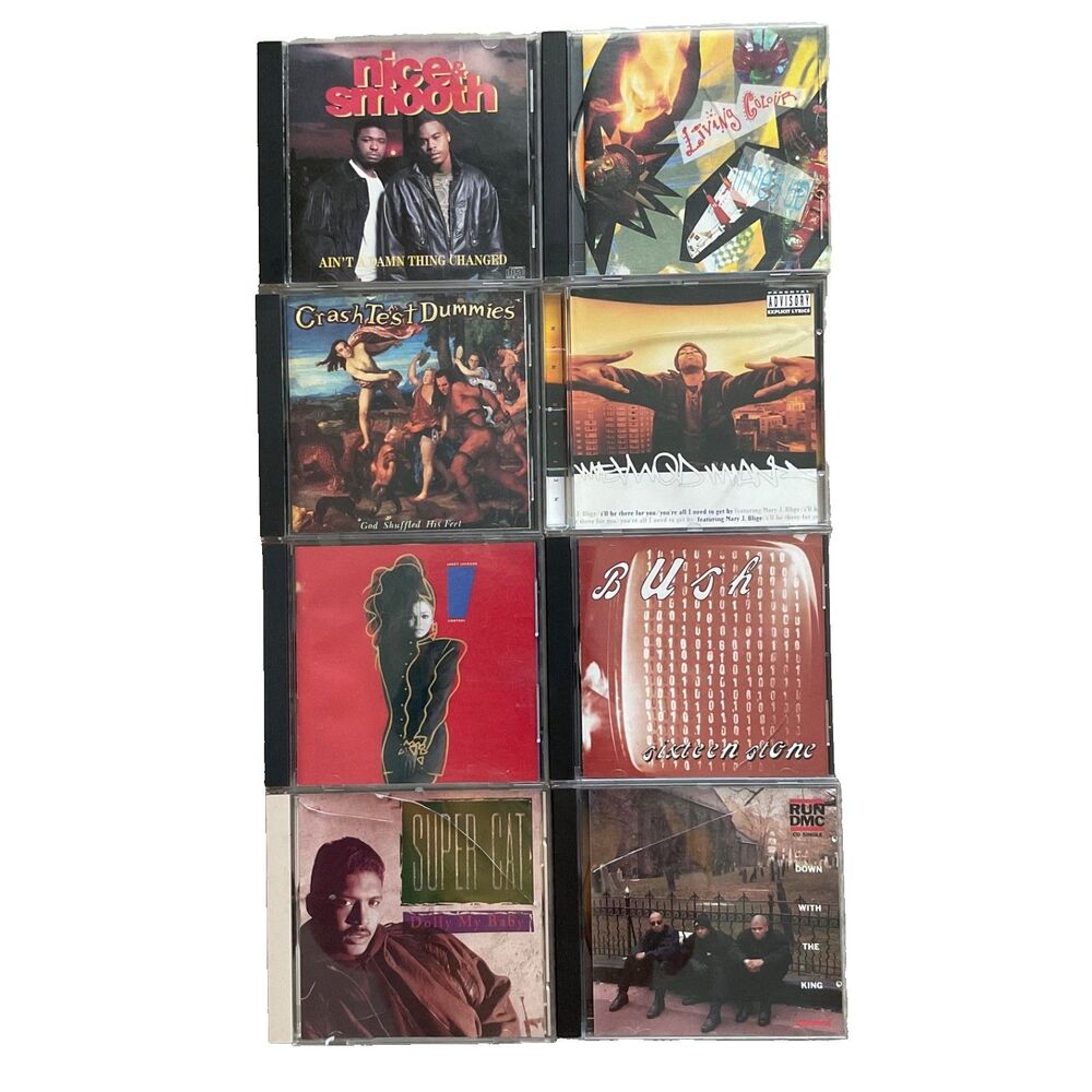 Lot of 8 Vintage 90s CDs Hip Hop, Rock, R&B Dolly My Baby,Run DMC, Control, Bush